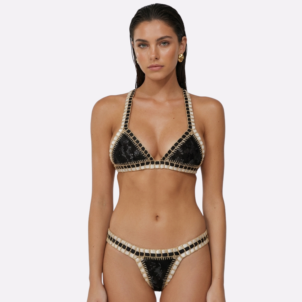 Bas de maillot de bain crochet et sequins Havana Açai, photo 3