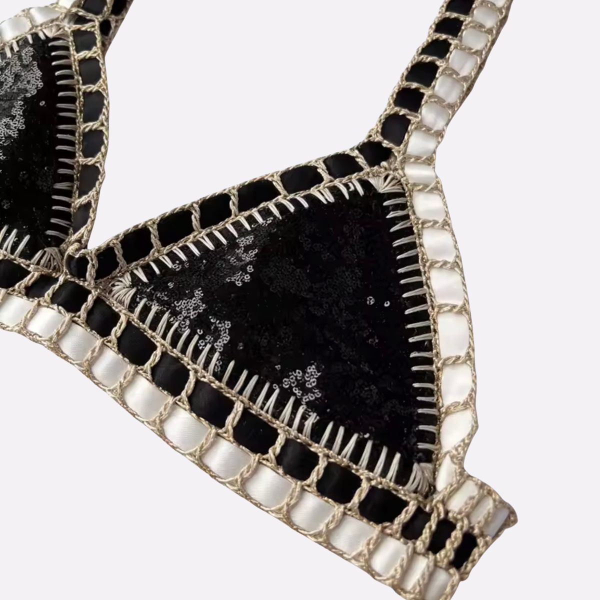 Haut de maillot de bain crochet et sequins Havana Açai, photo 4