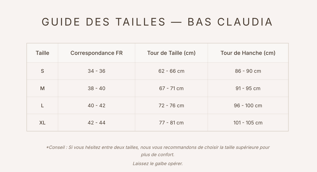 Guide des tailles